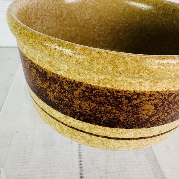 Pottery Craft USA #458 Beige Speckled Brown Stripe Ceramic Large Soup Mugs Set 3 - Picture 11 of 15